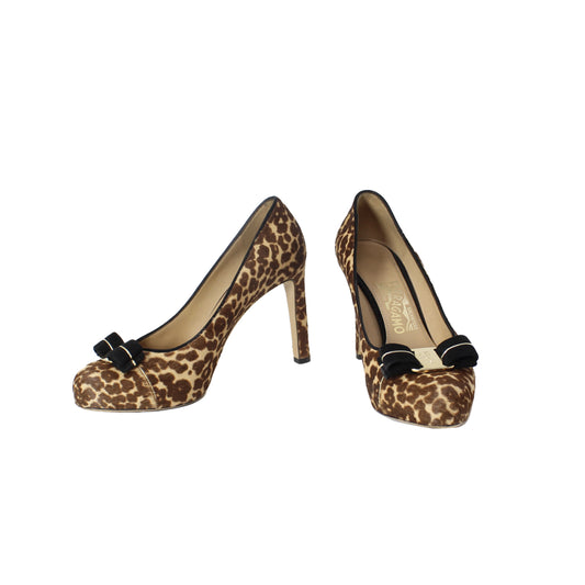 Salvatore Ferragamo Leopard Pumps Talla 7 With Dustbag