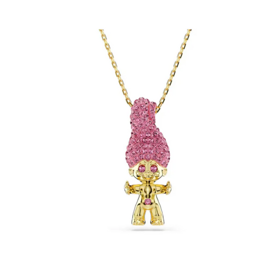 Swarovski Good Luck Trolls pink gold-tone 