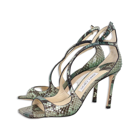 Jimmy Choo Snakeskin Sandals  Talla 38.5  With Dustbag