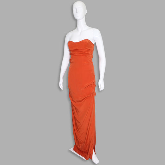 Nicole Miller Strapless Long Silk Dress Talla 6