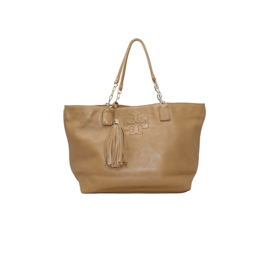 Tory Burch Brown Leather Tote with dustbag