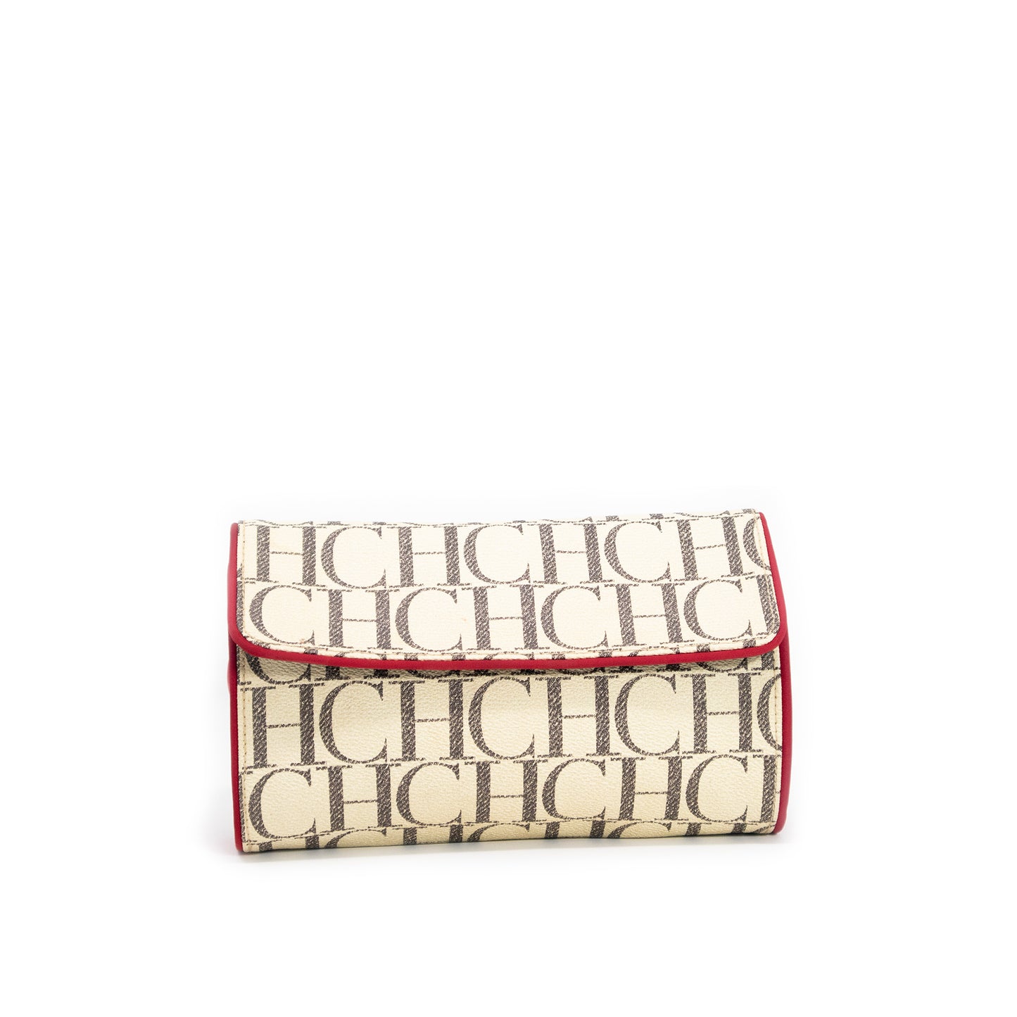 Carolina Herrera Monogram Coated Canvas Clutch