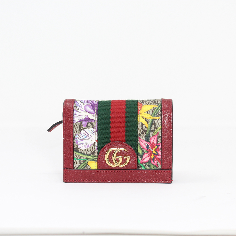 Gucci Flora GG Mini Wallet with dustbag and box
