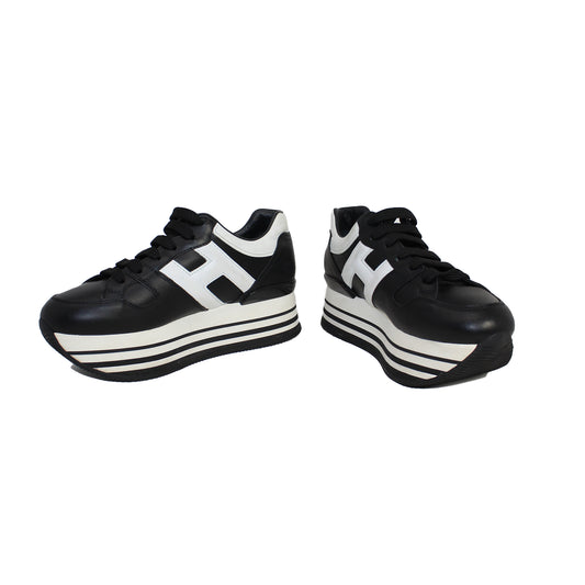Hogan Leather Colorblock Pattern Chunky Sneakers  Talla 38