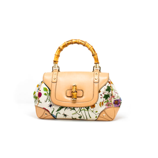 Gucci Flora Bamboo Handle Bag