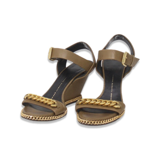 Giuseppe Zanotti Gold Chain Wedges Talla 37.5