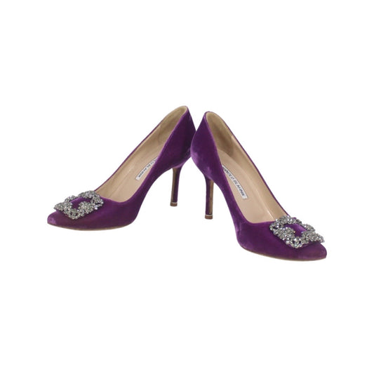 Manolo Blahnik Purple Hangisi Pumps Talla 38 with dustbag