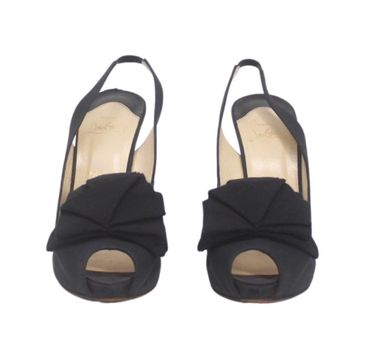 Christian Louboutin Bow Slingback Sandal Talla 38 With Dustbag
