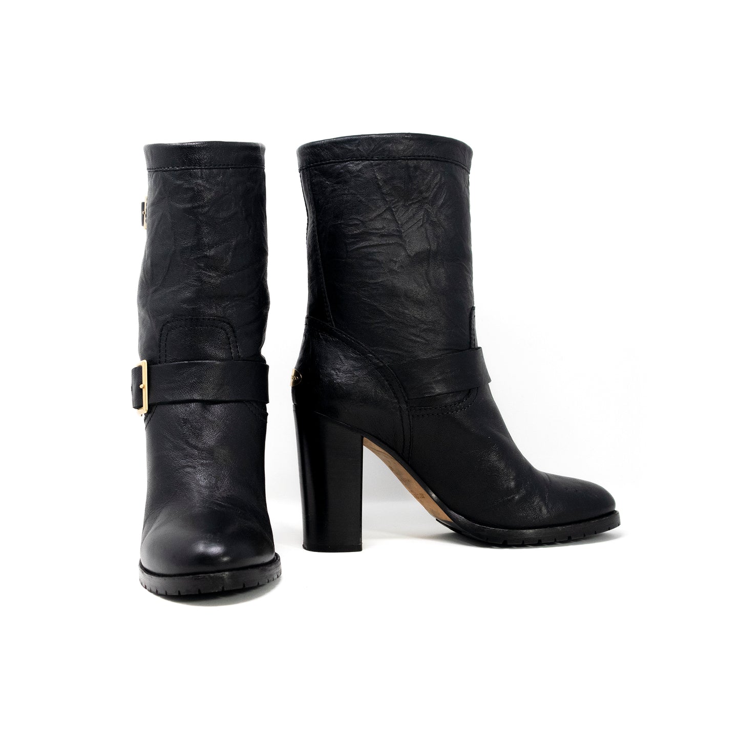 Jimmy Choo Leather Moto Boots - Size 40