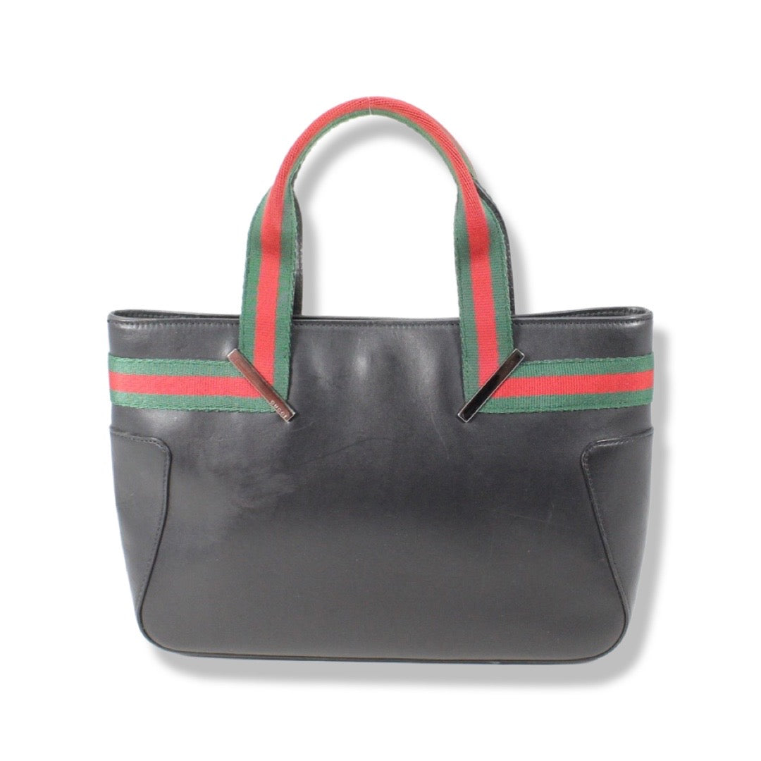 Gucci Calskin web tote bag black mini