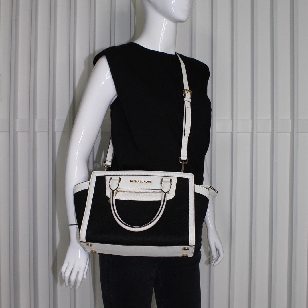 Michael Kors Satchel Bag Black And White