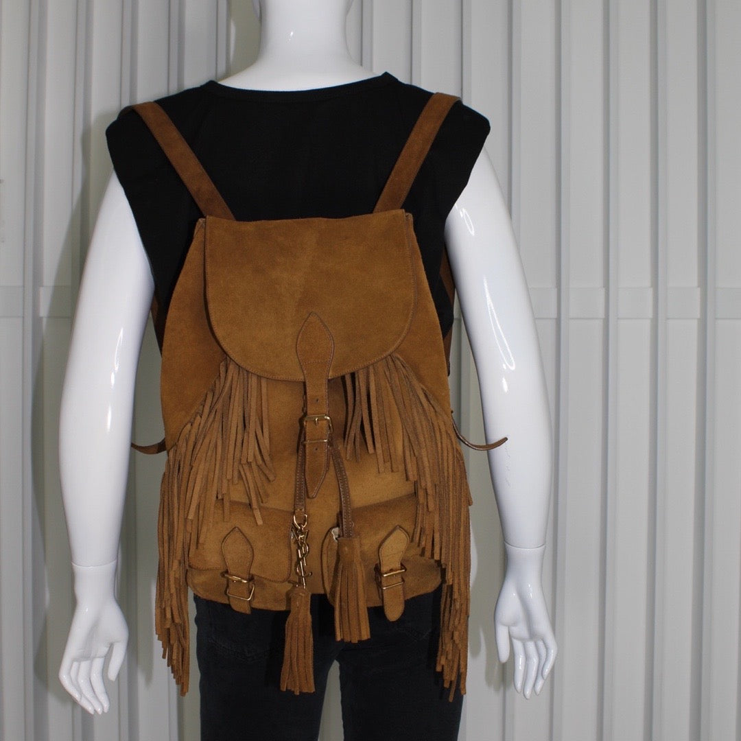 Yves Saint-Laurent Suede Fringe Festival Backpack Bag