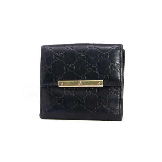 Gucci Guccissima Compact Wallet Black