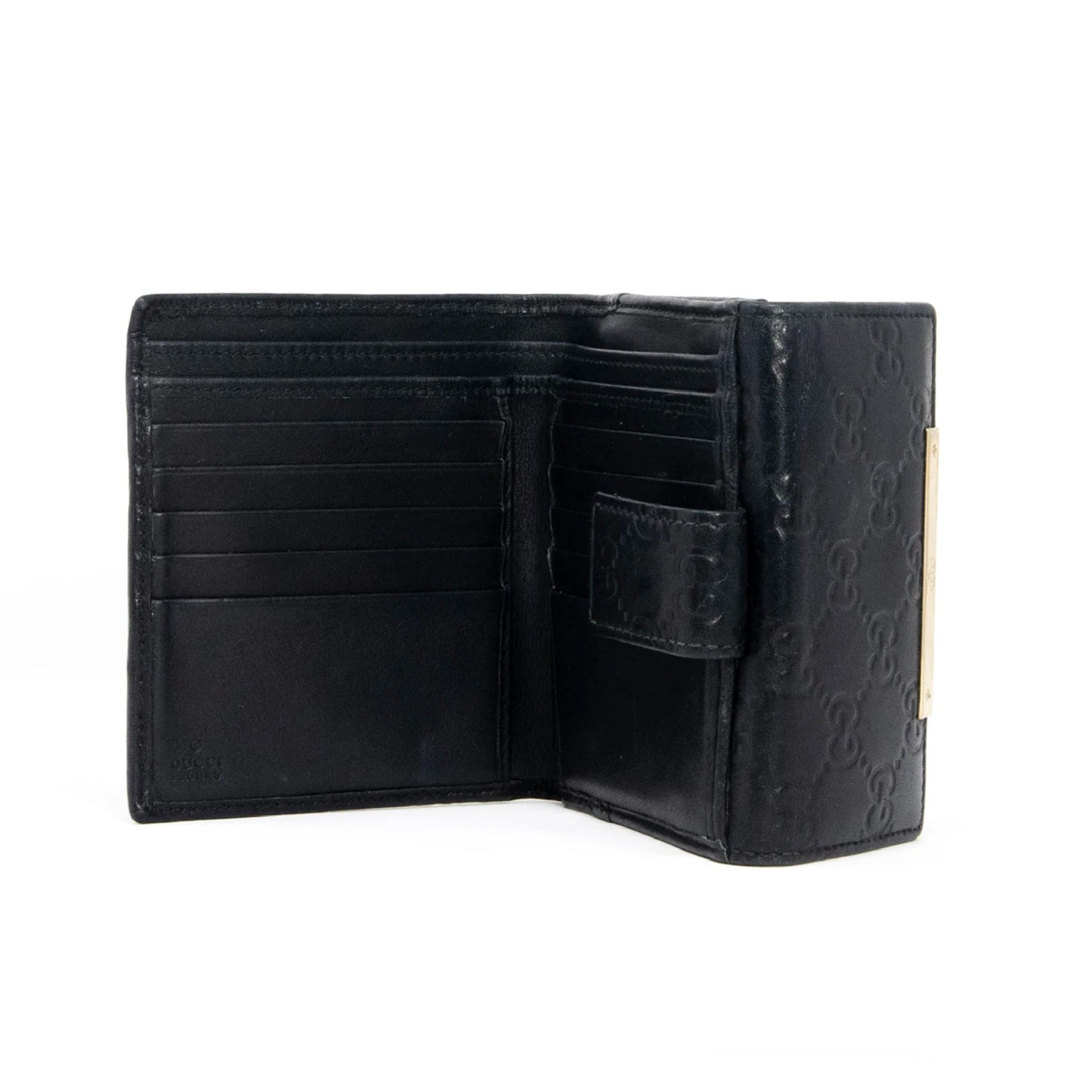 Gucci Guccissima Compact Wallet Black