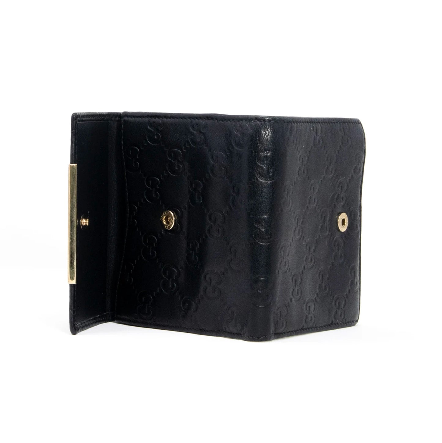 Gucci Guccissima Compact Wallet Black